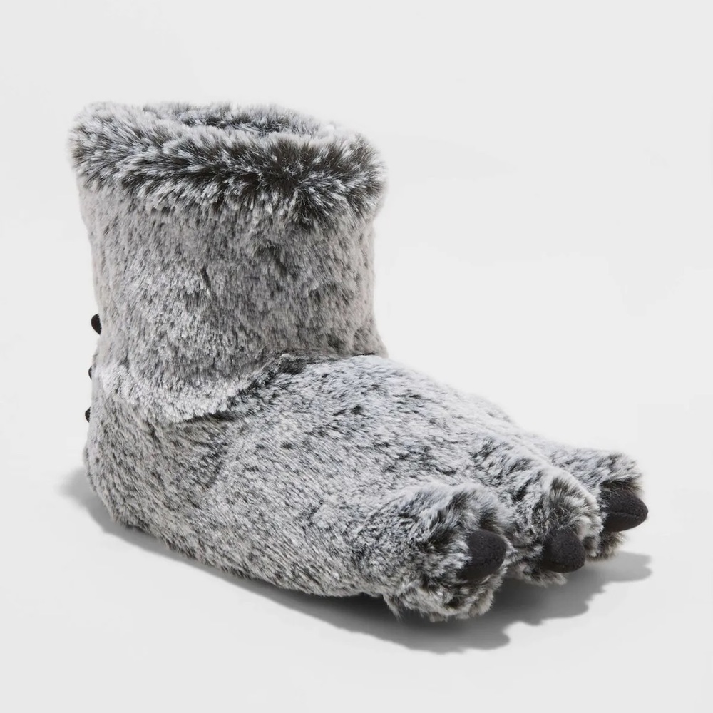 Cat & Jack gray/fenny dinosaur fuzzy slippers target